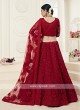 red color net lehenga choli